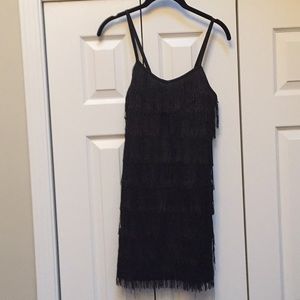 Black flapper girl dress